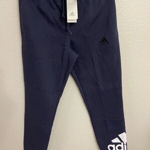 Adidas Blue Tapered Sweatpants with Logo
